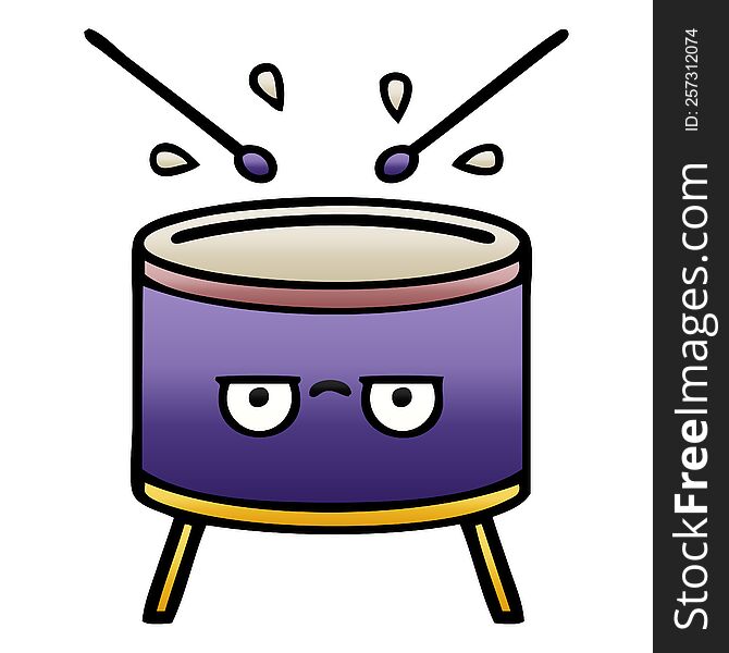 gradient shaded cartoon drum