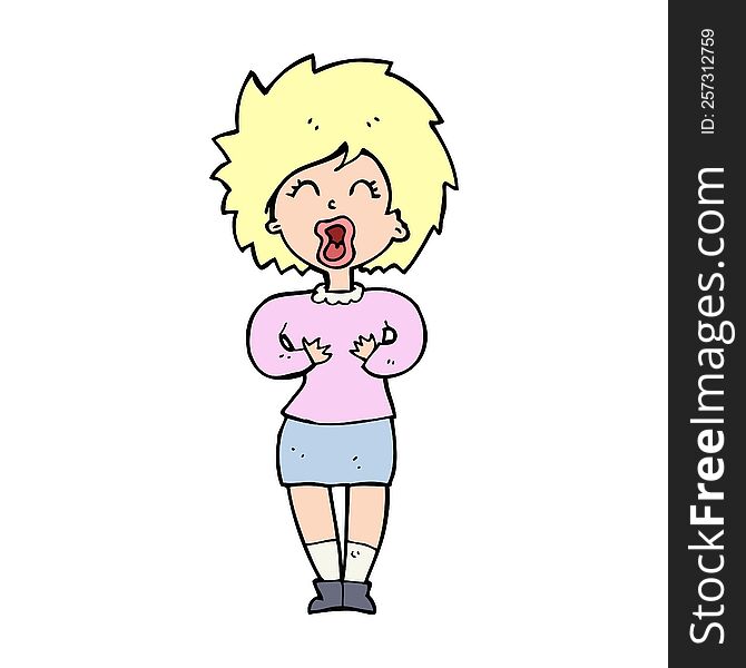 cartoon screaming woman
