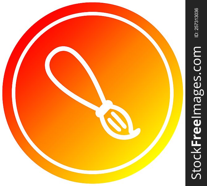 paint brush circular icon with warm gradient finish. paint brush circular icon with warm gradient finish