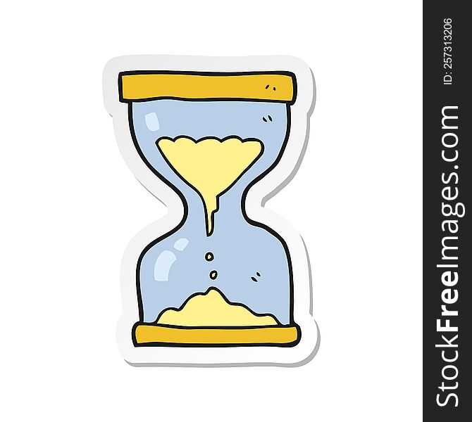 Sticker Of A Cartoon Sand Timer Hourglass