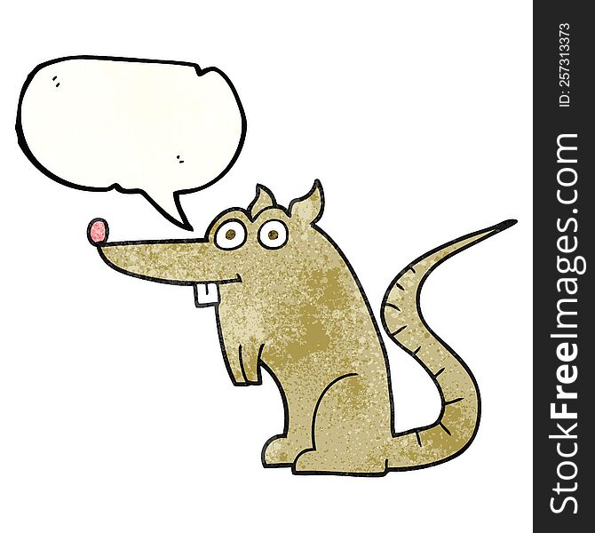 Speech Bubble Textured Cartoon Rat