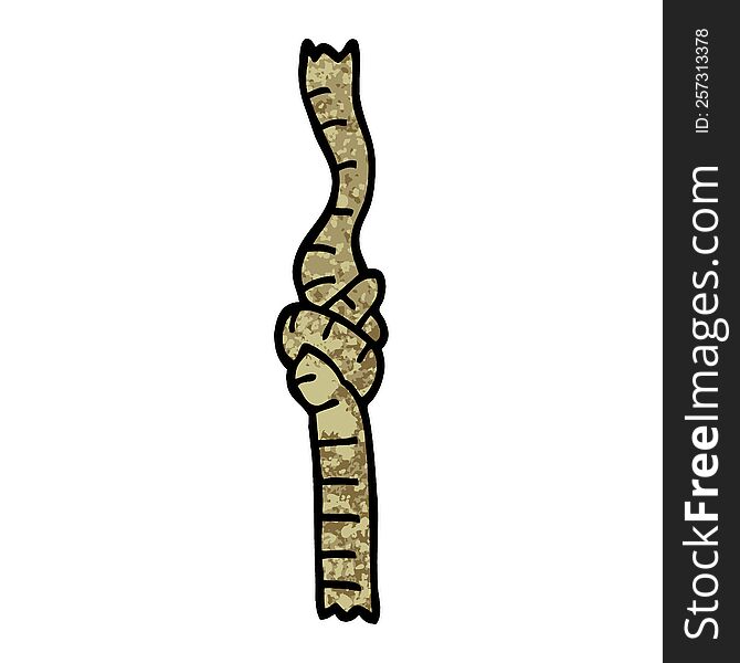 grunge textured illustration cartoon knotted rope