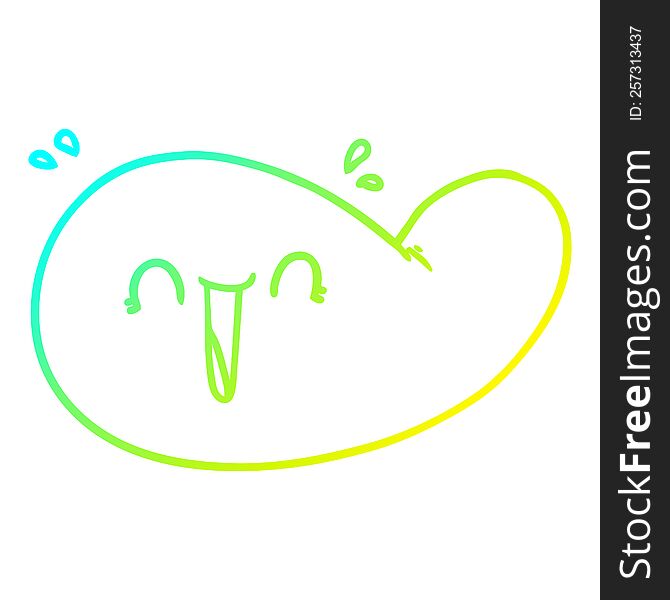 cold gradient line drawing of a cartoon gall bladder
