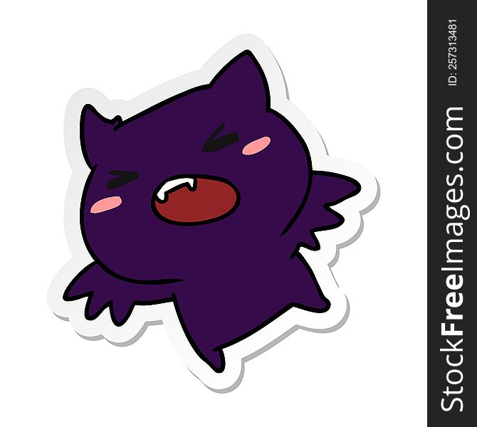 Sticker Cartoon Of A Kawaii Cute Bat