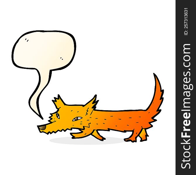 Cartoon Little Fox With Speech Bubble