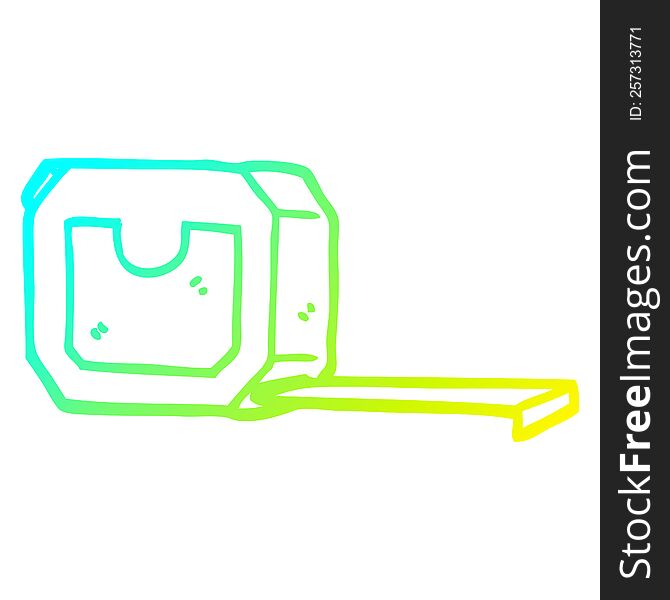 cold gradient line drawing of a cartoon measuring tape