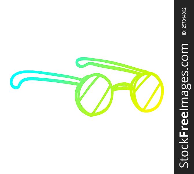 Cold Gradient Line Drawing Cartoon Spectacles