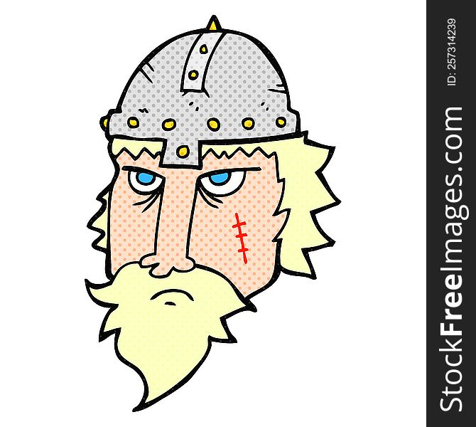 freehand drawn cartoon viking warrior