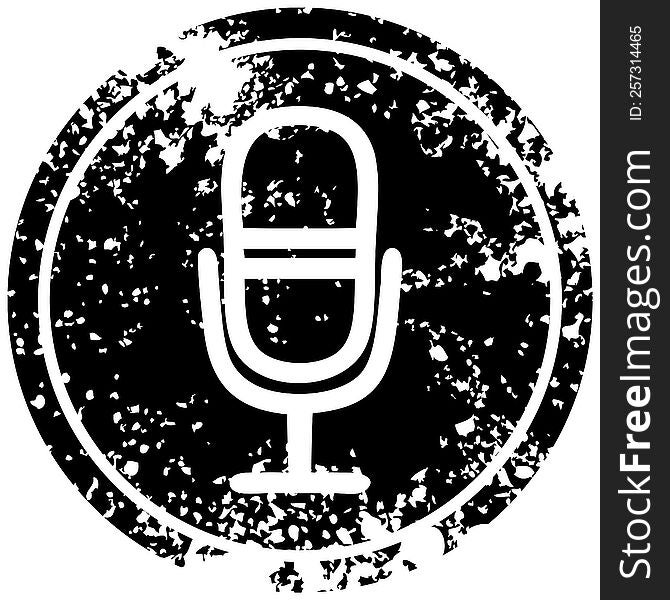 microphone recording distressed icon symbol