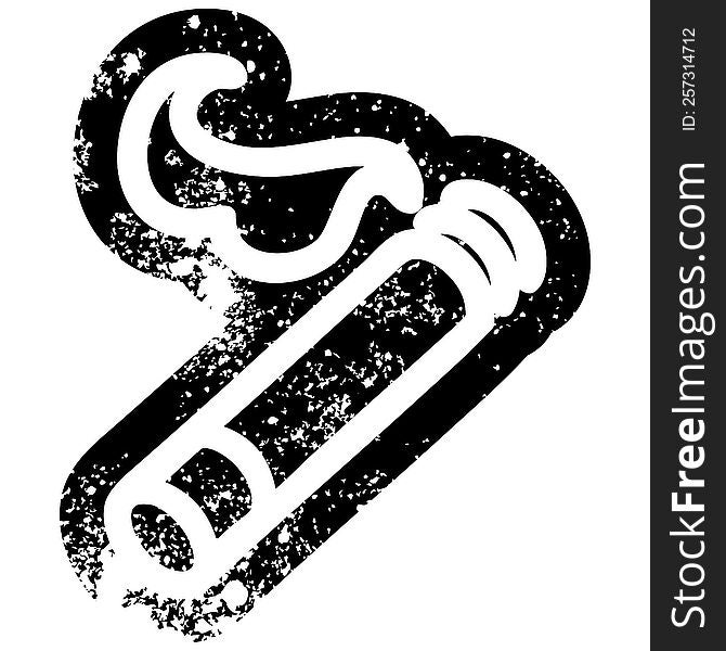 lit cigarette distressed icon symbol