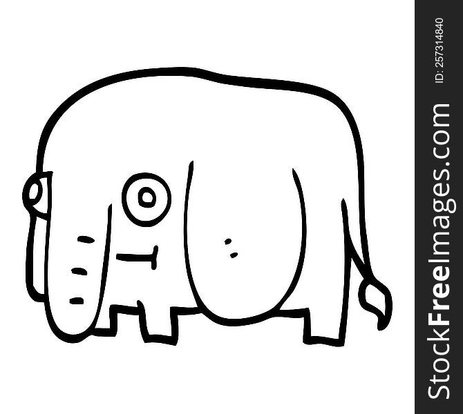 line drawing cartoon elephant
