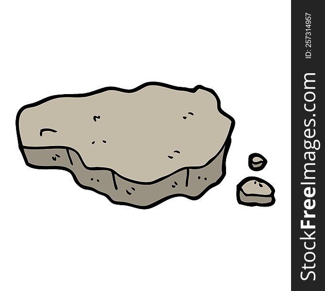 Hand Drawn Doodle Style Cartoon Old Rock