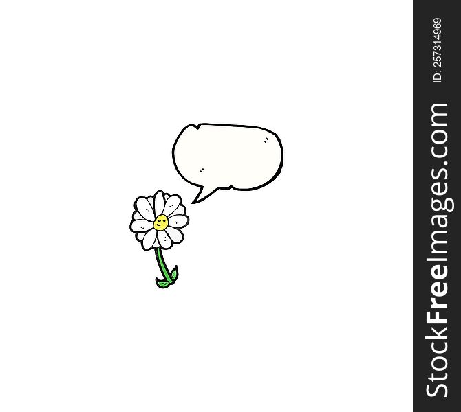 Flower With Speech Bubble Cartoon
