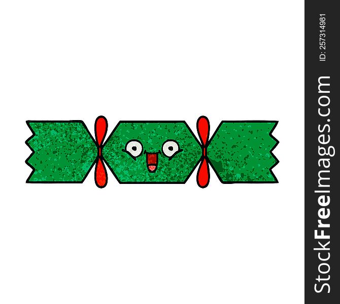 Retro Grunge Texture Cartoon Christmas Cracker