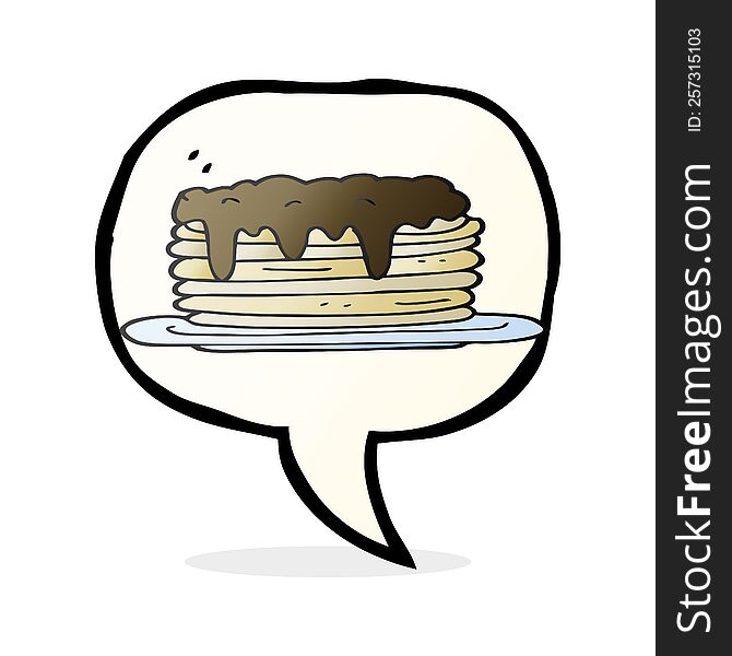 freehand drawn speech bubble cartoon pancake stack