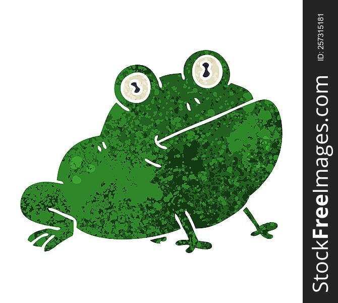 retro illustration style quirky cartoon frog. retro illustration style quirky cartoon frog