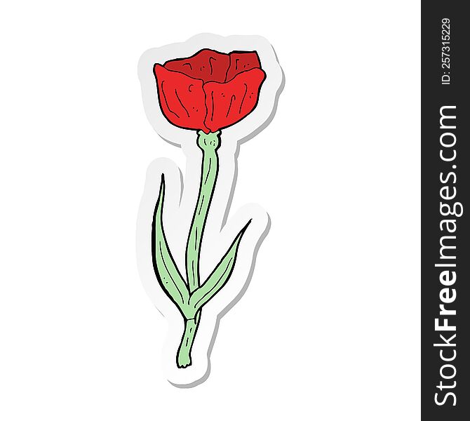 sticker of a cartoon poppy