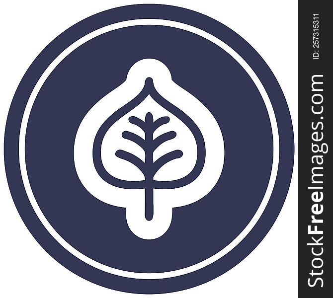 natural leaf circular icon symbol