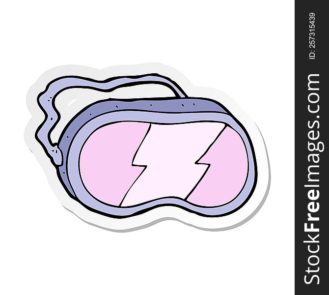 sticker of a cartoon ski goggles