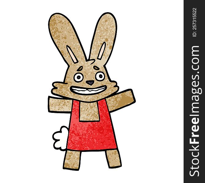 Cartoon Doodle Scared Looking Rabbit