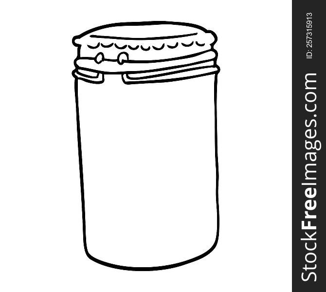 line drawing cartoon storage jar