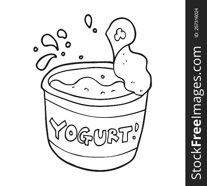 Black And White Cartoon Yogurt
