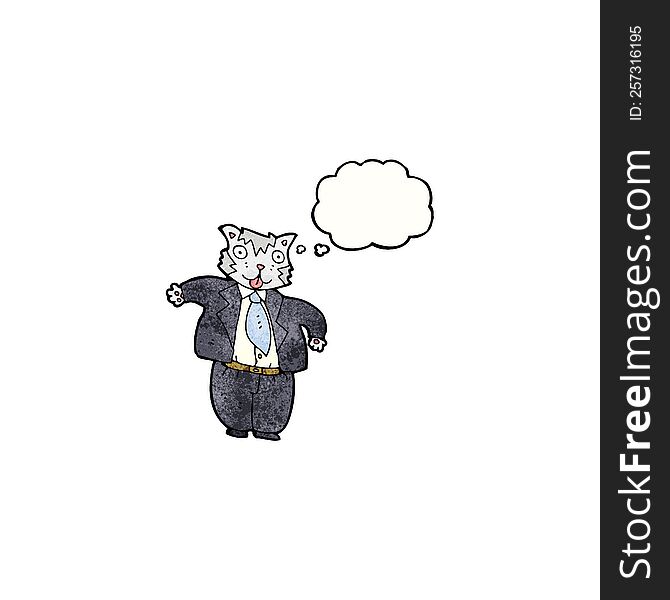 Cartoon Fat Cat Businessman