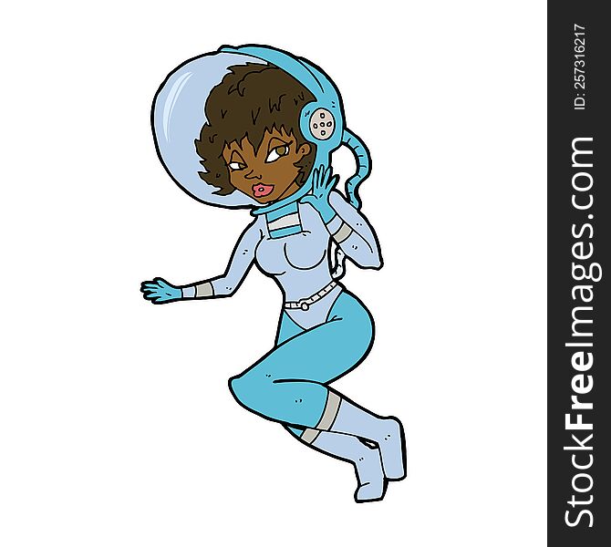 Cartoon Space Woman