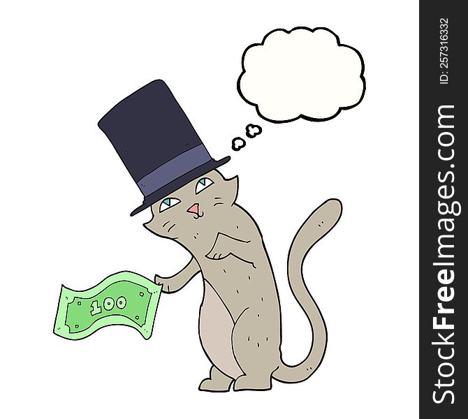 Thought Bubble Cartoon Rich Cat