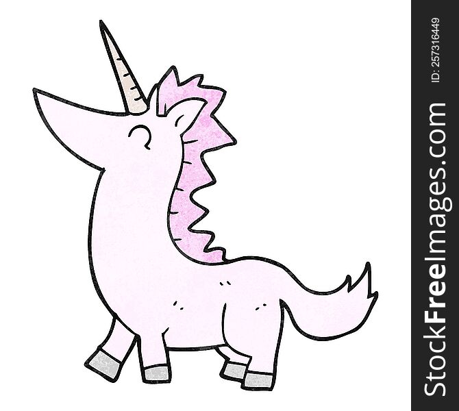 freehand textured cartoon unicorn