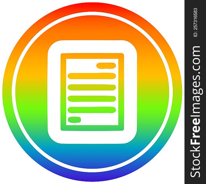 Official Document Circular In Rainbow Spectrum