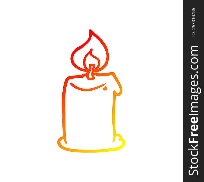 Warm Gradient Line Drawing Cartoon Candle