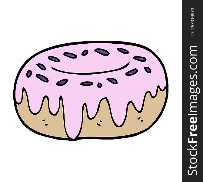 cartoon doodle donut with sprinkles