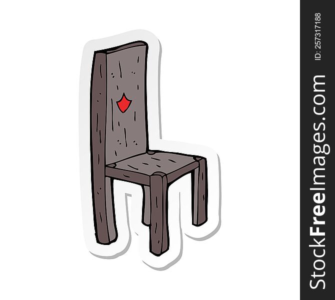 sticker of a cartoon old chair