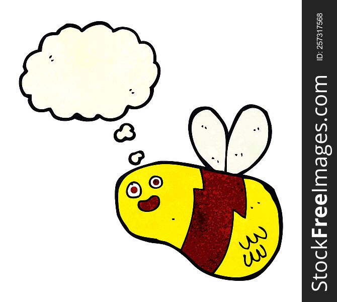 cartoon bee with thought bubble