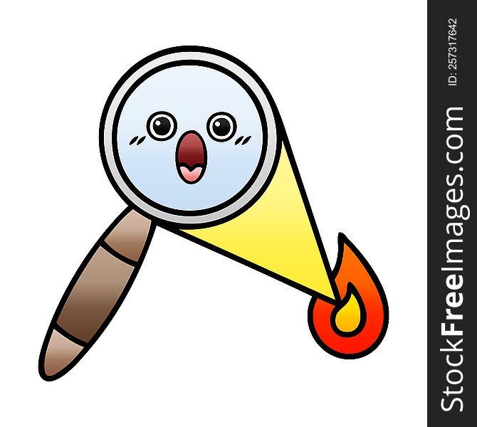 Gradient Shaded Cartoon Magnifying Glass
