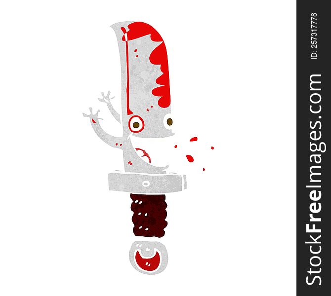 crazy knife cartoon character