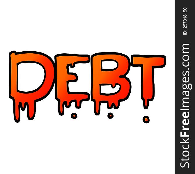 vector gradient illustration cartoon debt sign