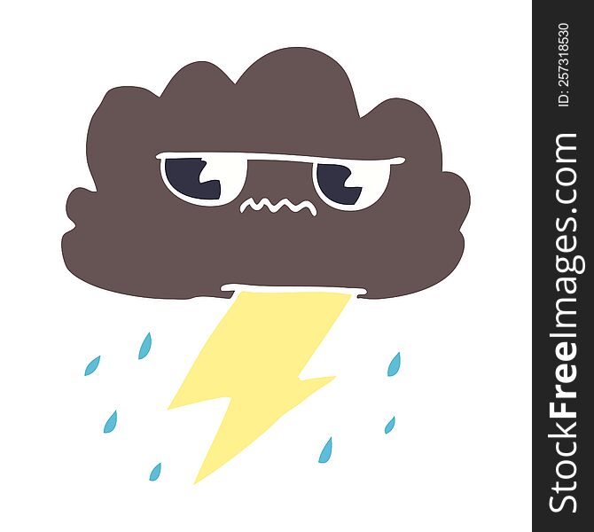 cartoon doodle thunder weather cloud