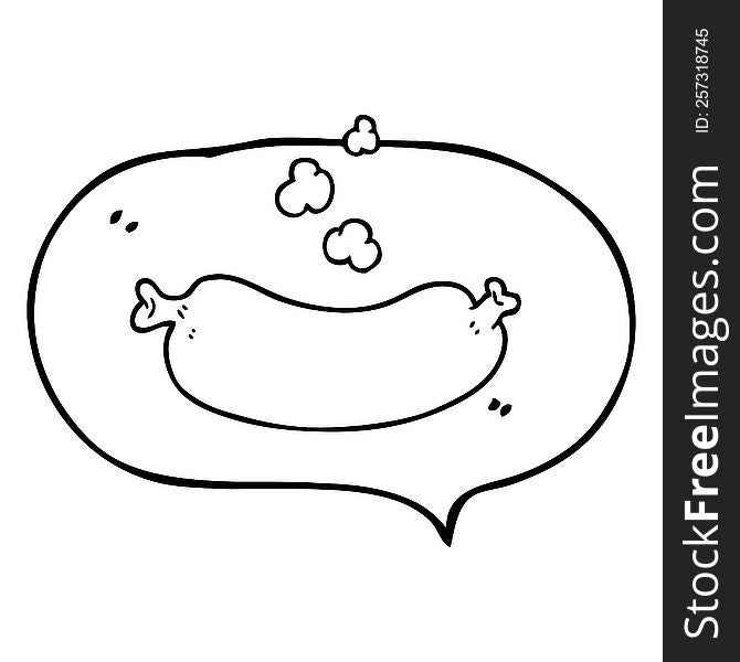 freehand drawn speech bubble cartoon hot sausage