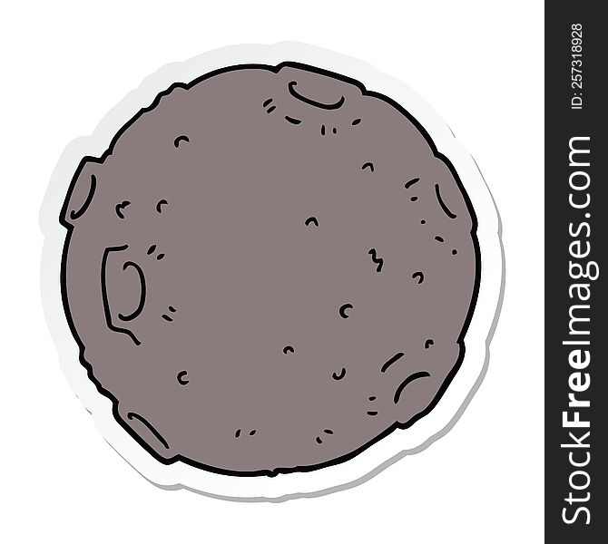 sticker of a cartoon moon