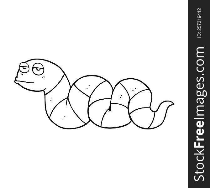 Black And White Cartoon Bored Snake