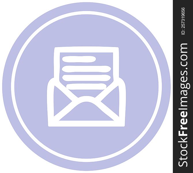 envelope letter circular icon symbol