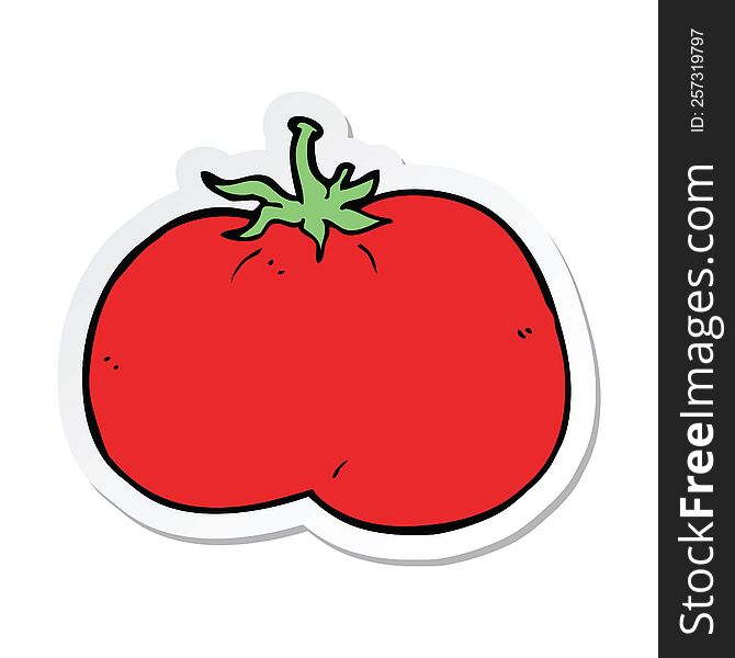 Sticker Of A Cartoon Tomato