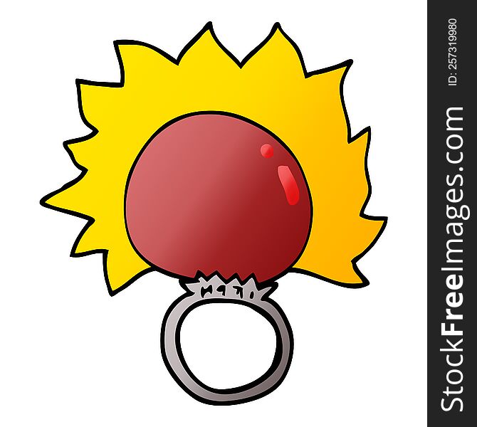 Cartoon Doodle Fire Ball Ring