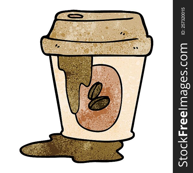 messy coffee cup cartoon. messy coffee cup cartoon