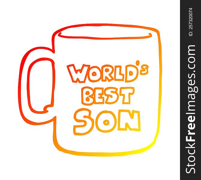 Warm Gradient Line Drawing Worlds Best Son Mug