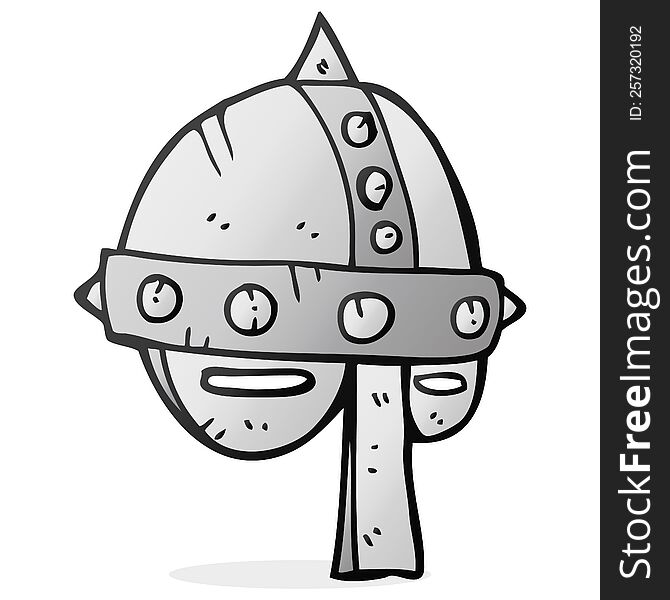 freehand drawn cartoon medieval helmet