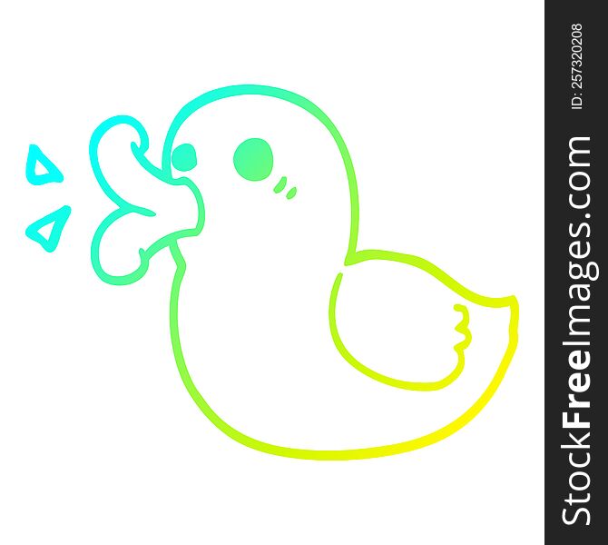 Cold Gradient Line Drawing Cartoon Rubber Duck