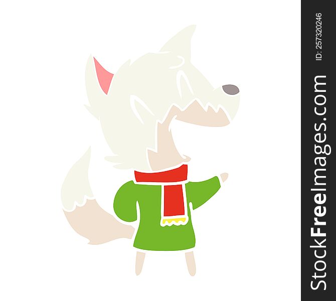 Laughing Fox Wearing Winter Clothes